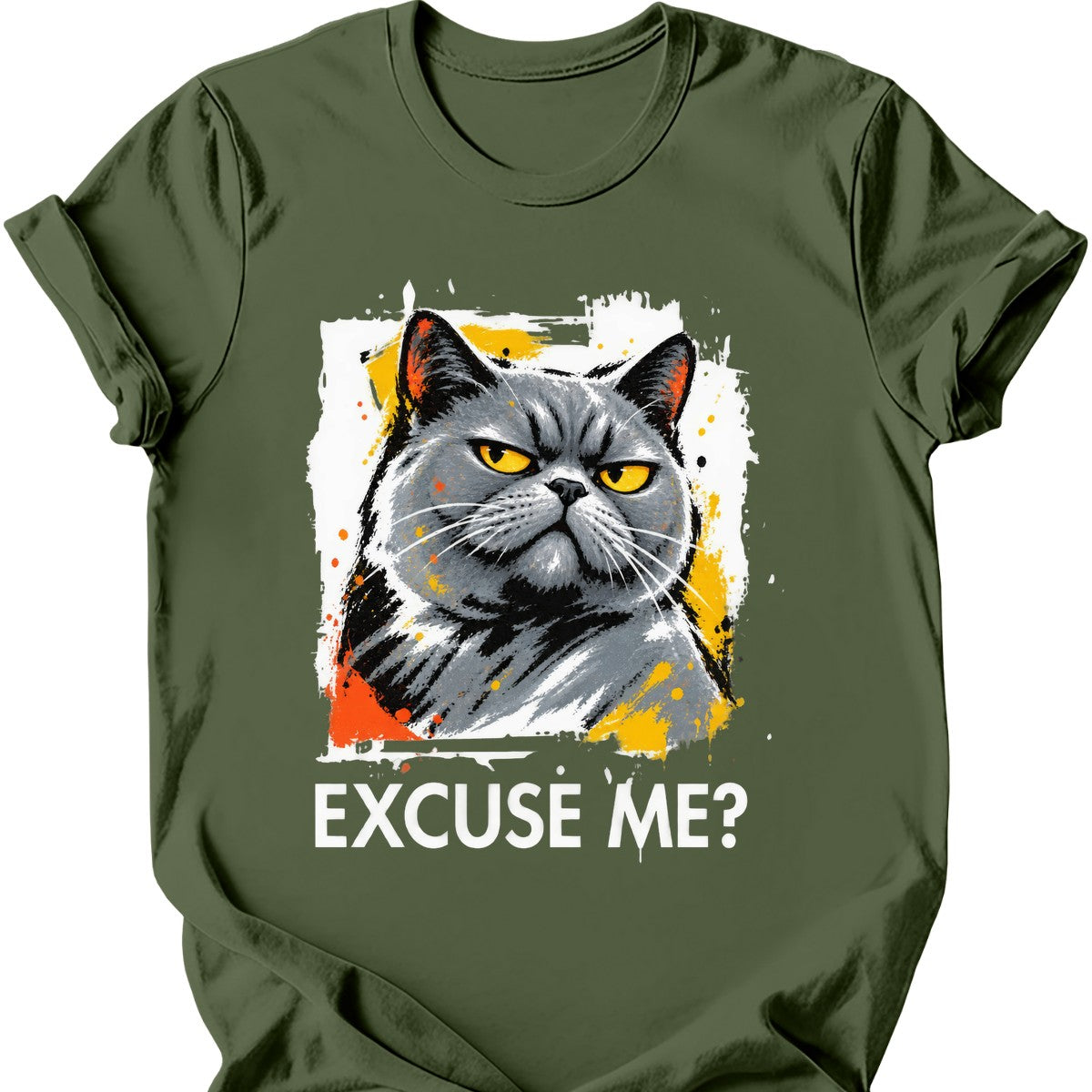 ‘Excuse Me?’ — British Shorthair — Military Green