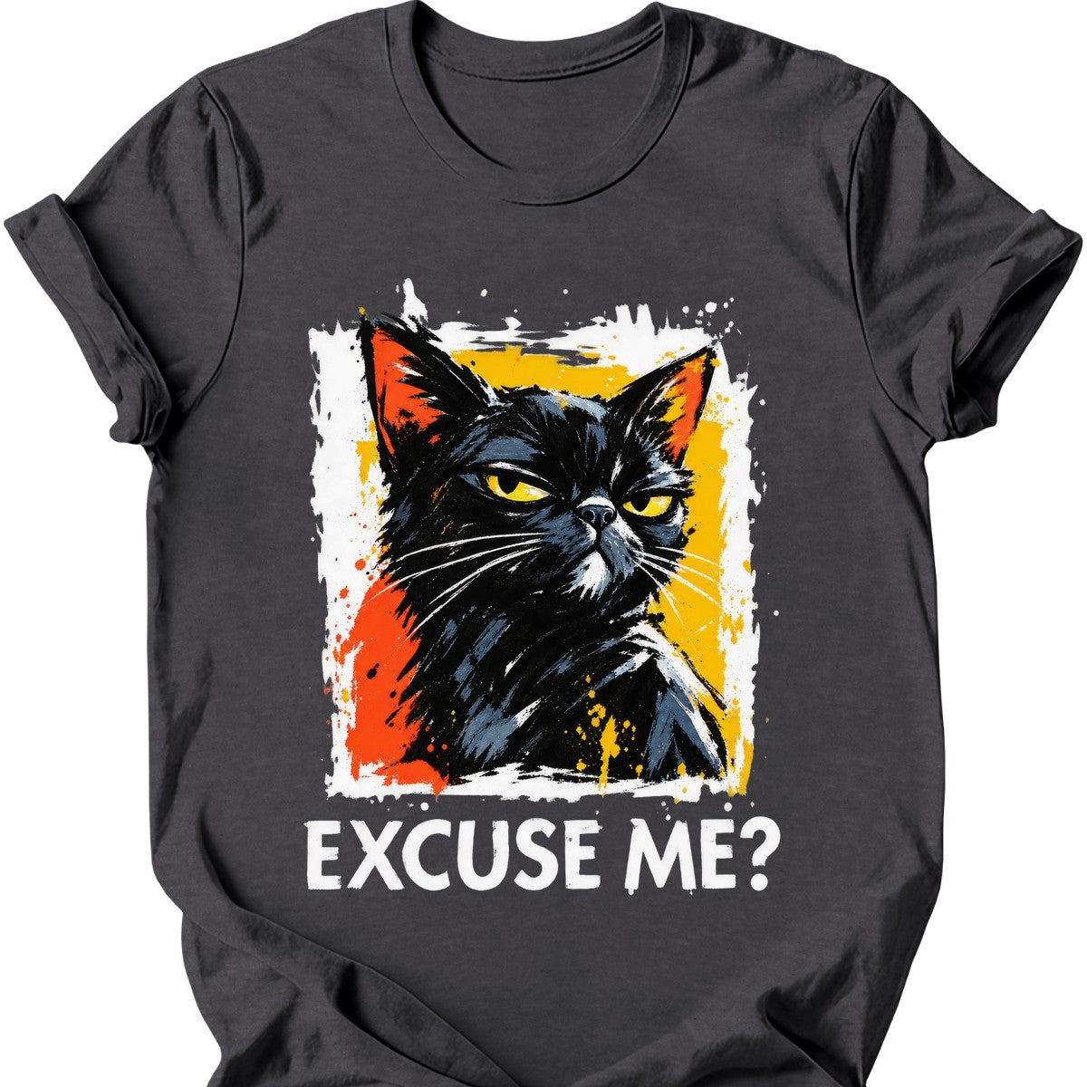 ‘Excuse Me?’ — Black Cat — Dark Heather