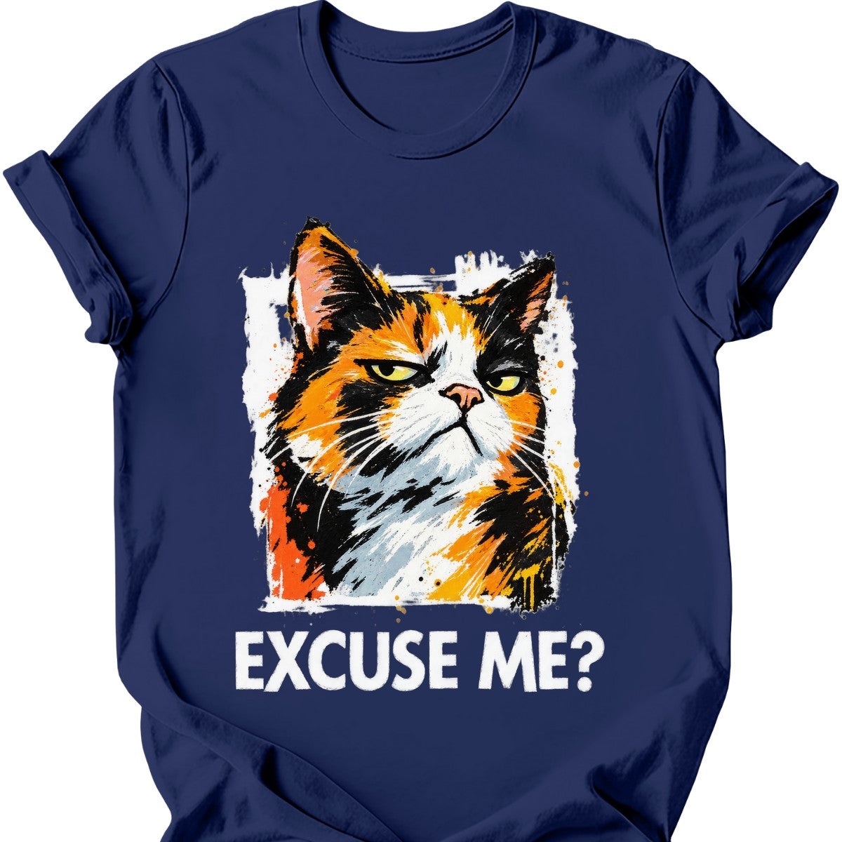 ‘Excuse Me?’ — Calico Cat — Navy