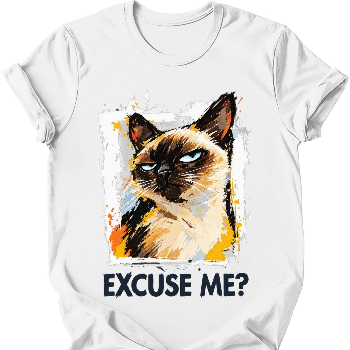 ‘Excuse Me?’ — Siamese Cat — White