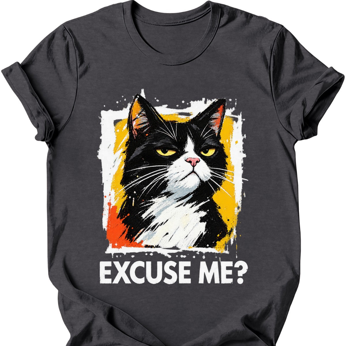 ‘Excuse Me?’ — Tuxedo Cat — Dark Heather