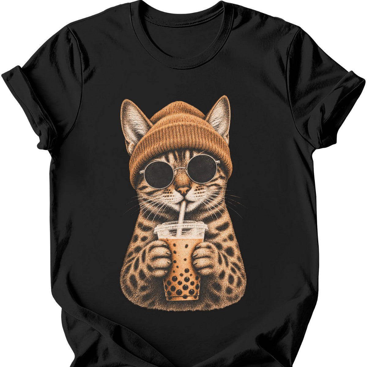 Hipster Cat — Bengal Cat T-Shirt — Black