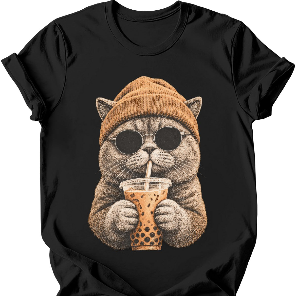 Hipster Cat — British Shorthair T-Shirt — Black