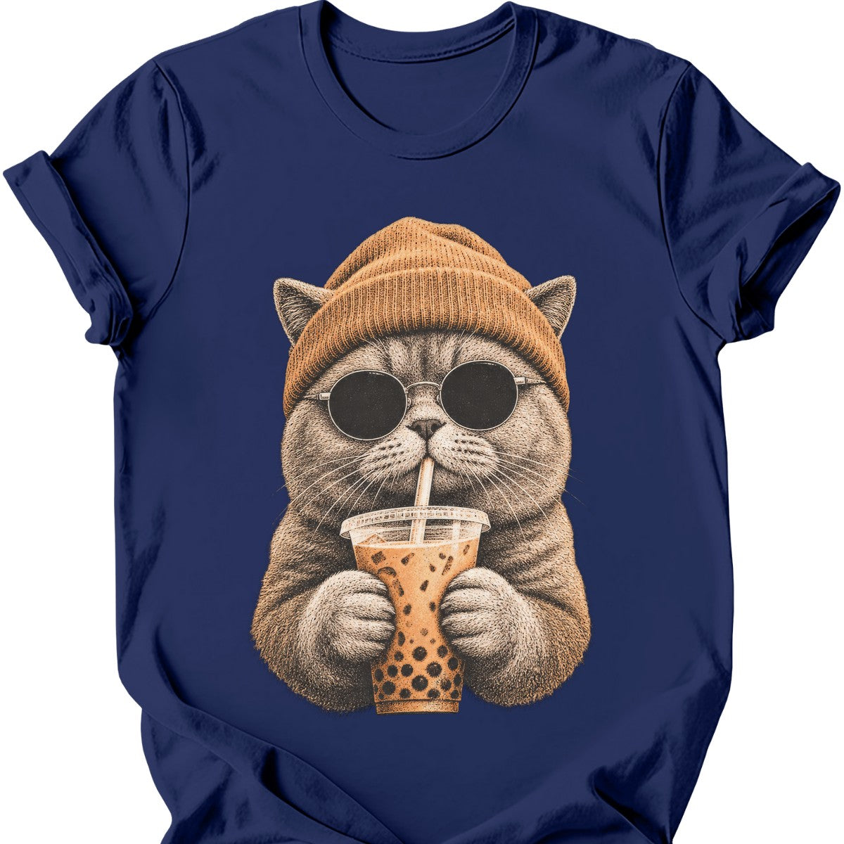 Hipster Cat — British Shorthair T-Shirt — Navy