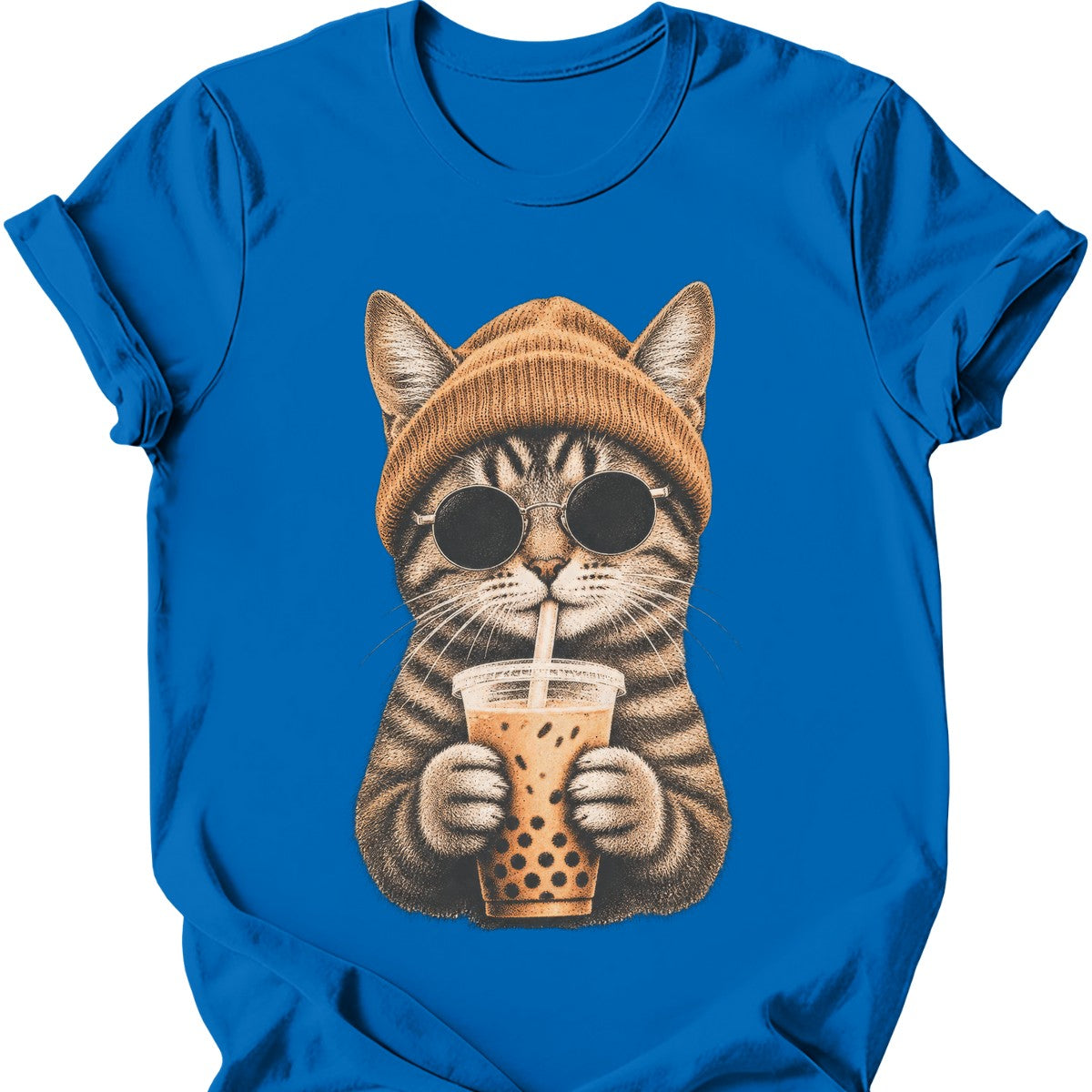 Hipster Cat — Tabby Cat T-Shirt — Royal