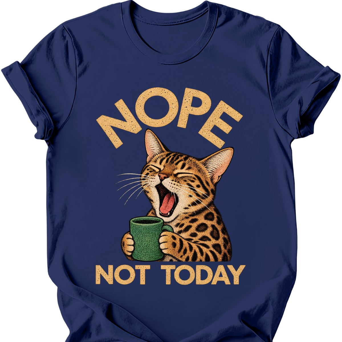 Not Today — Bengal Cat T-Shirt — Navy
