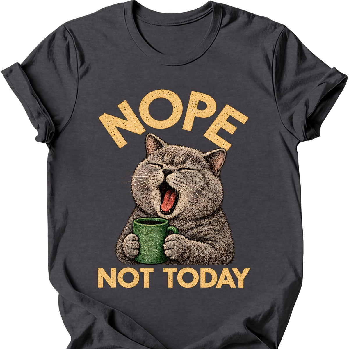 Not Today — British Shorthair T-Shirt — Dark Heather
