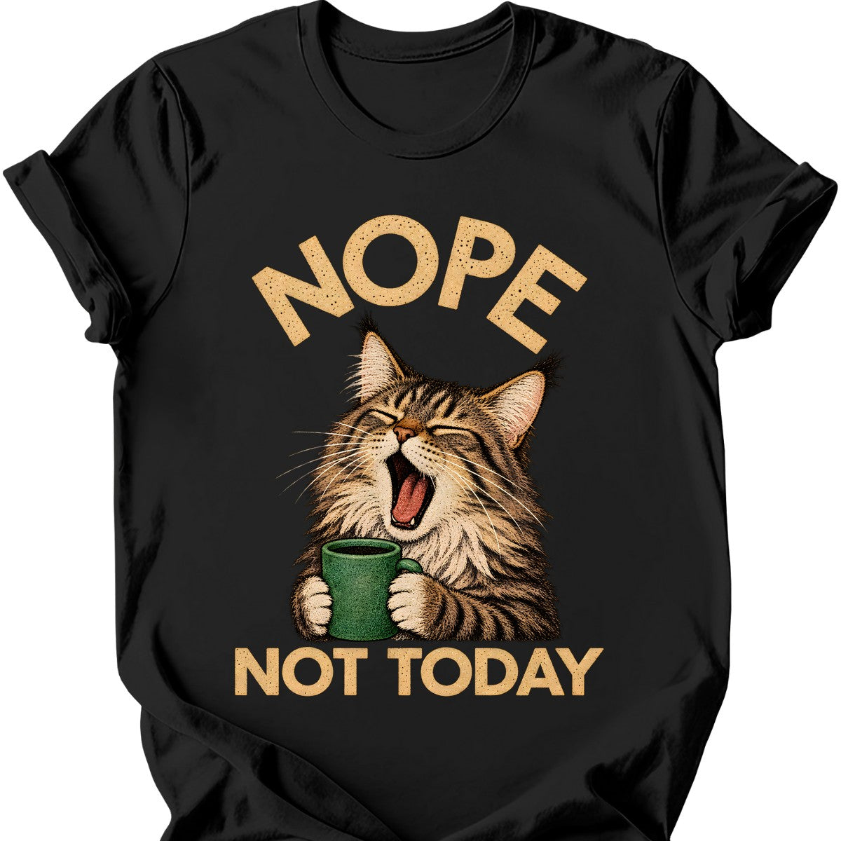 Not Today — Maine Coon T-Shirt — Black