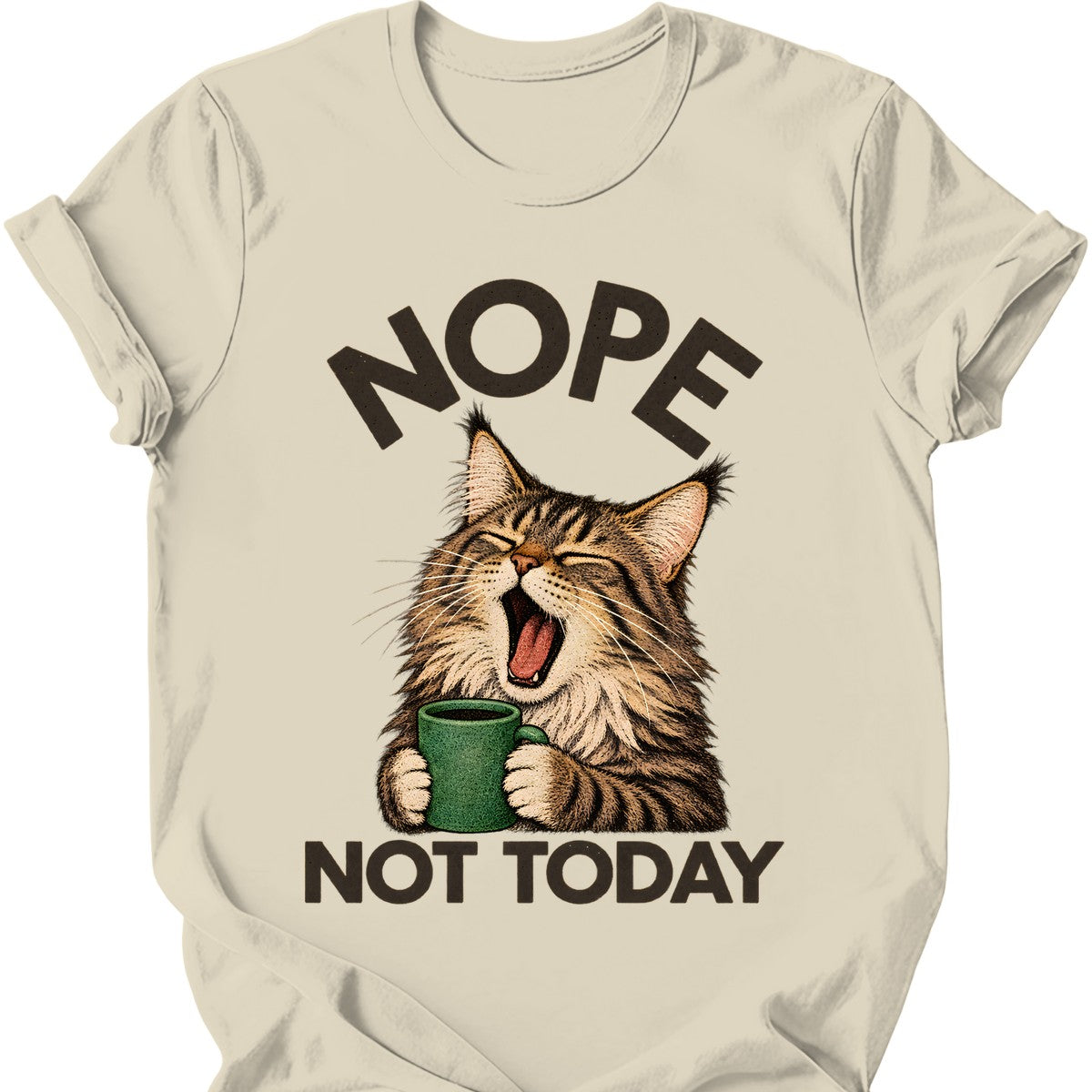 Not Today — Maine Coon T-Shirt — Natural