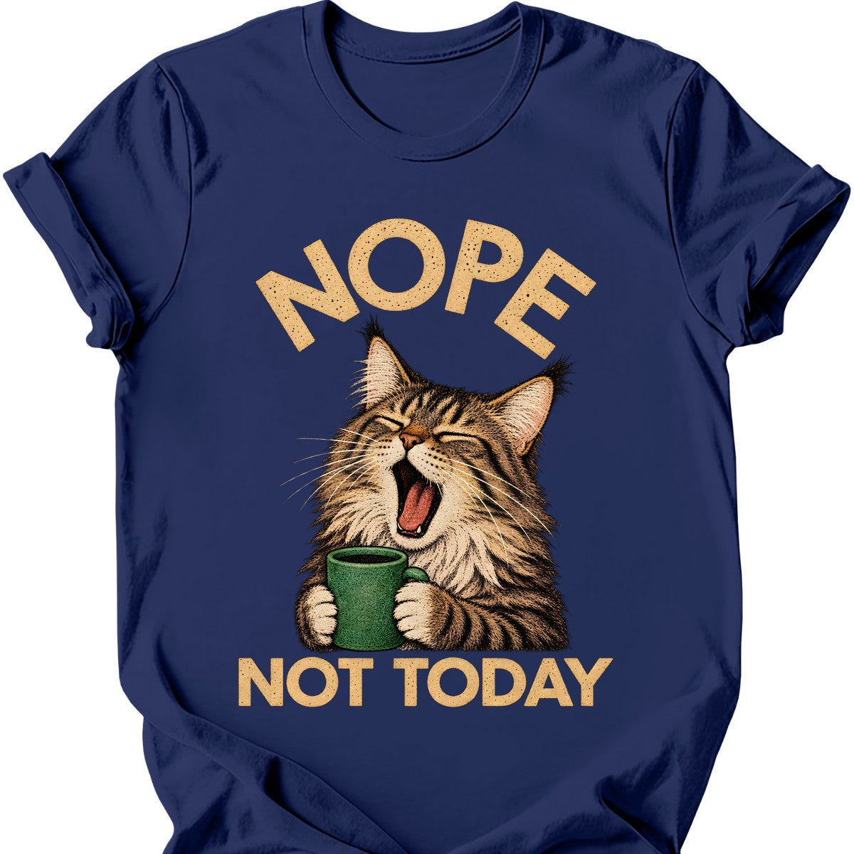 Not Today — Maine Coon T-Shirt — Navy
