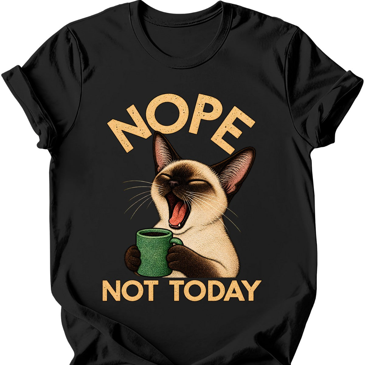 Not Today — Siamese Cat T-Shirt — Black