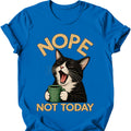 Not Today — Tuxedo Cat T-Shirt — Royal