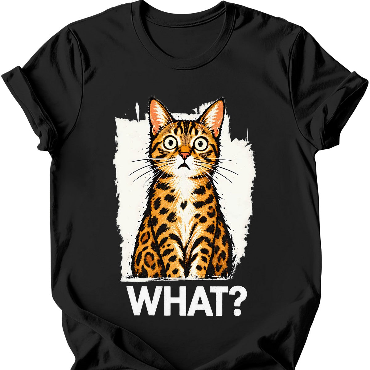 What? — Bengal Cat T-Shirt — Black