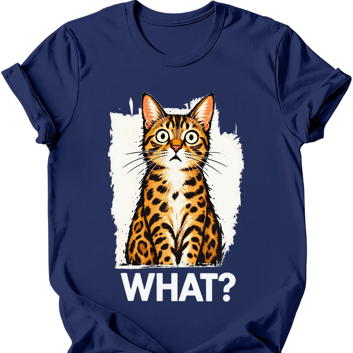 What? — Bengal Cat T-Shirt — Navy