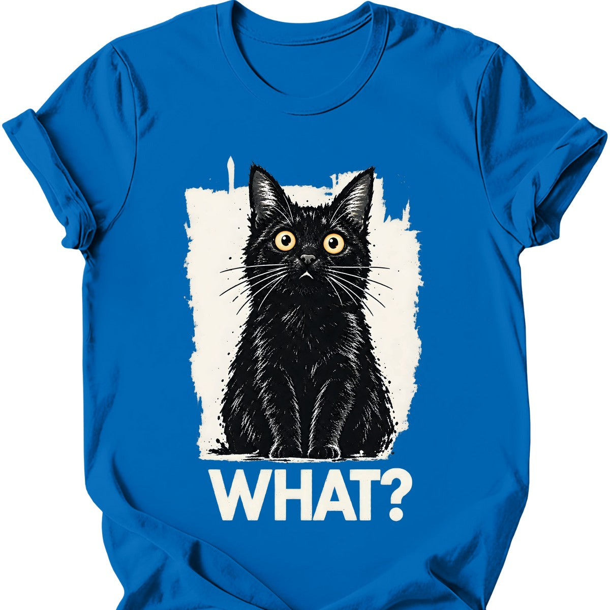 What? — Black Cat T-Shirt — Royal