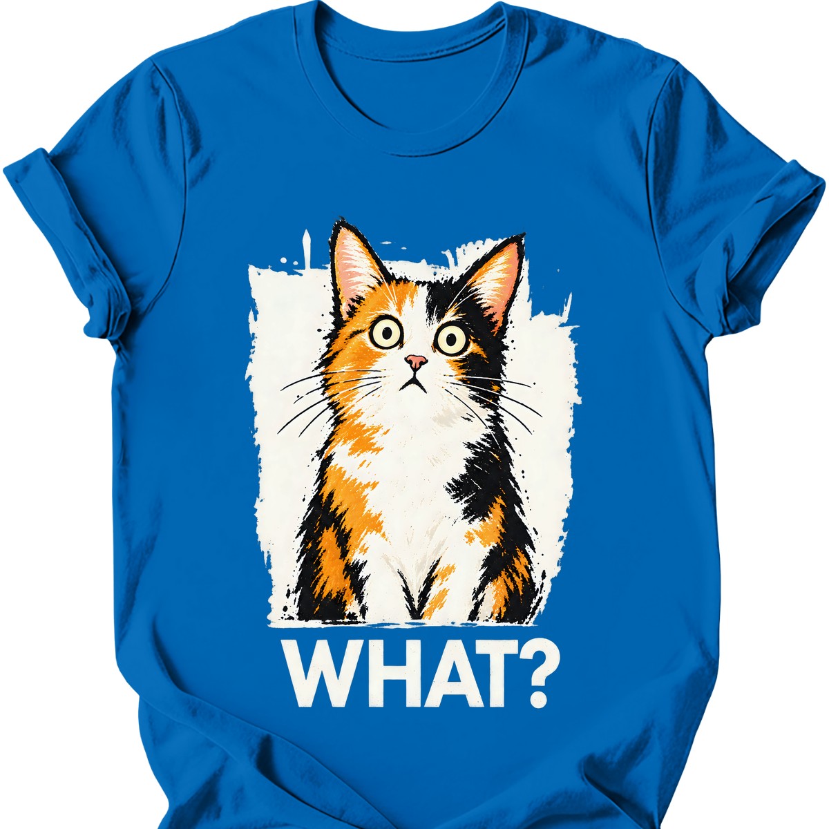What? — Calico Cat T-Shirt — Royal