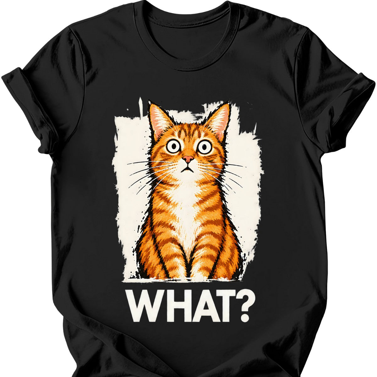 What? — Ginger Tabby T-Shirt — Black