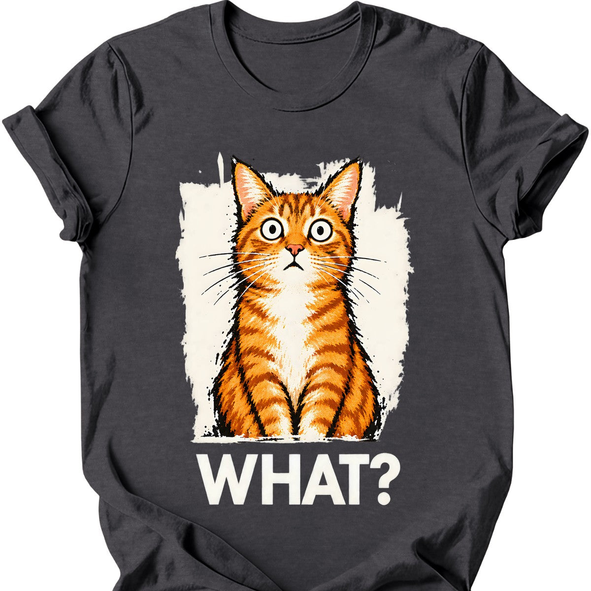 What? — Ginger Tabby T-Shirt — Dark Heather