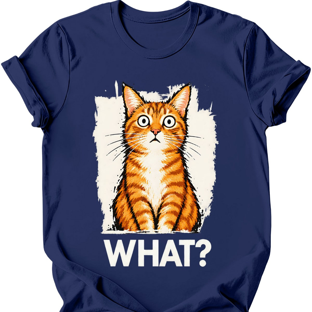 What? — Ginger Tabby T-Shirt — Navy