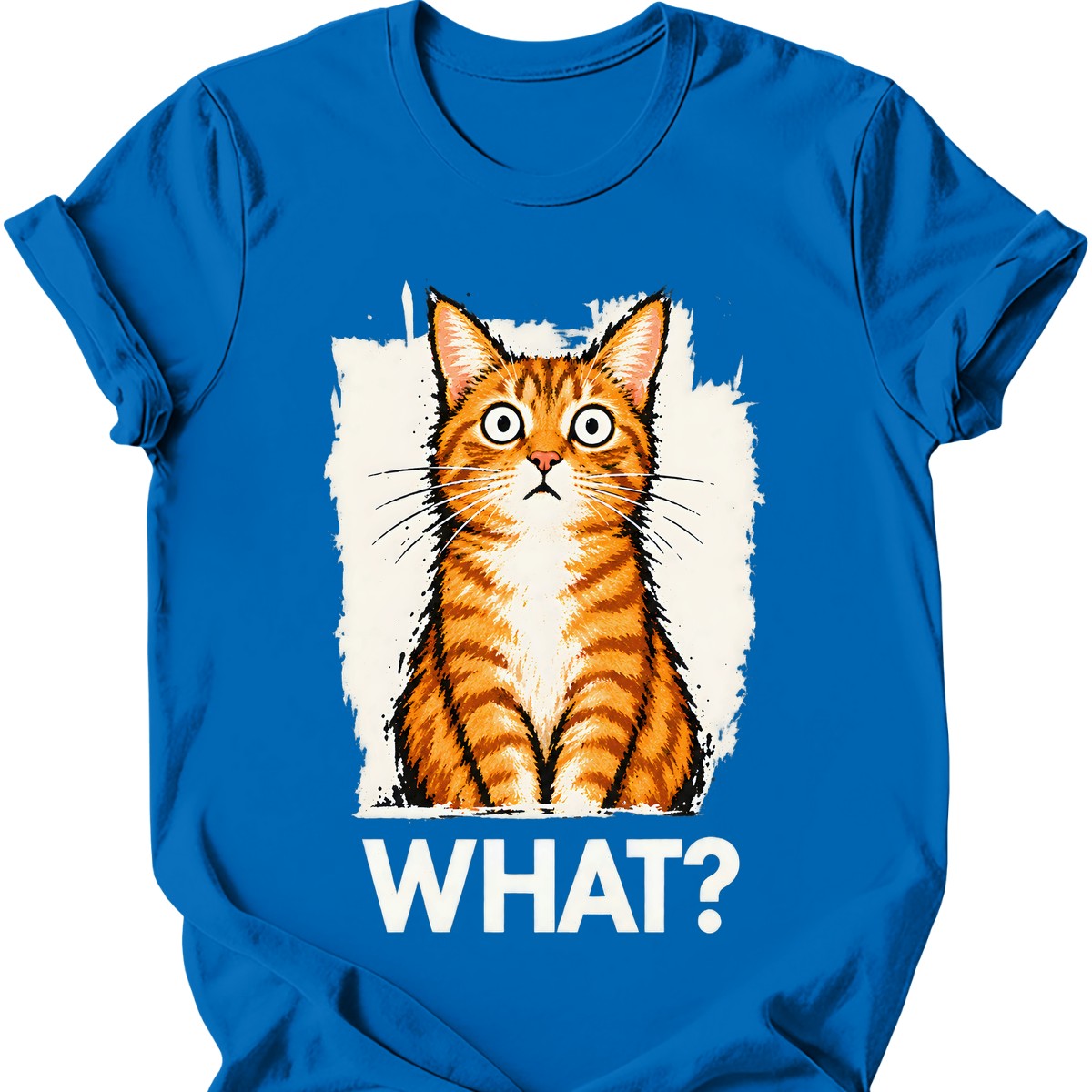 What? — Ginger Tabby T-Shirt — Royal