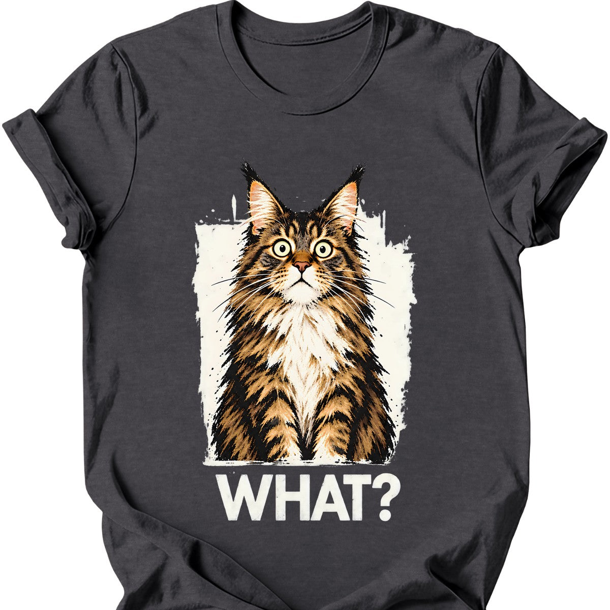 What? — Maine Coon T-Shirt — Dark Heather