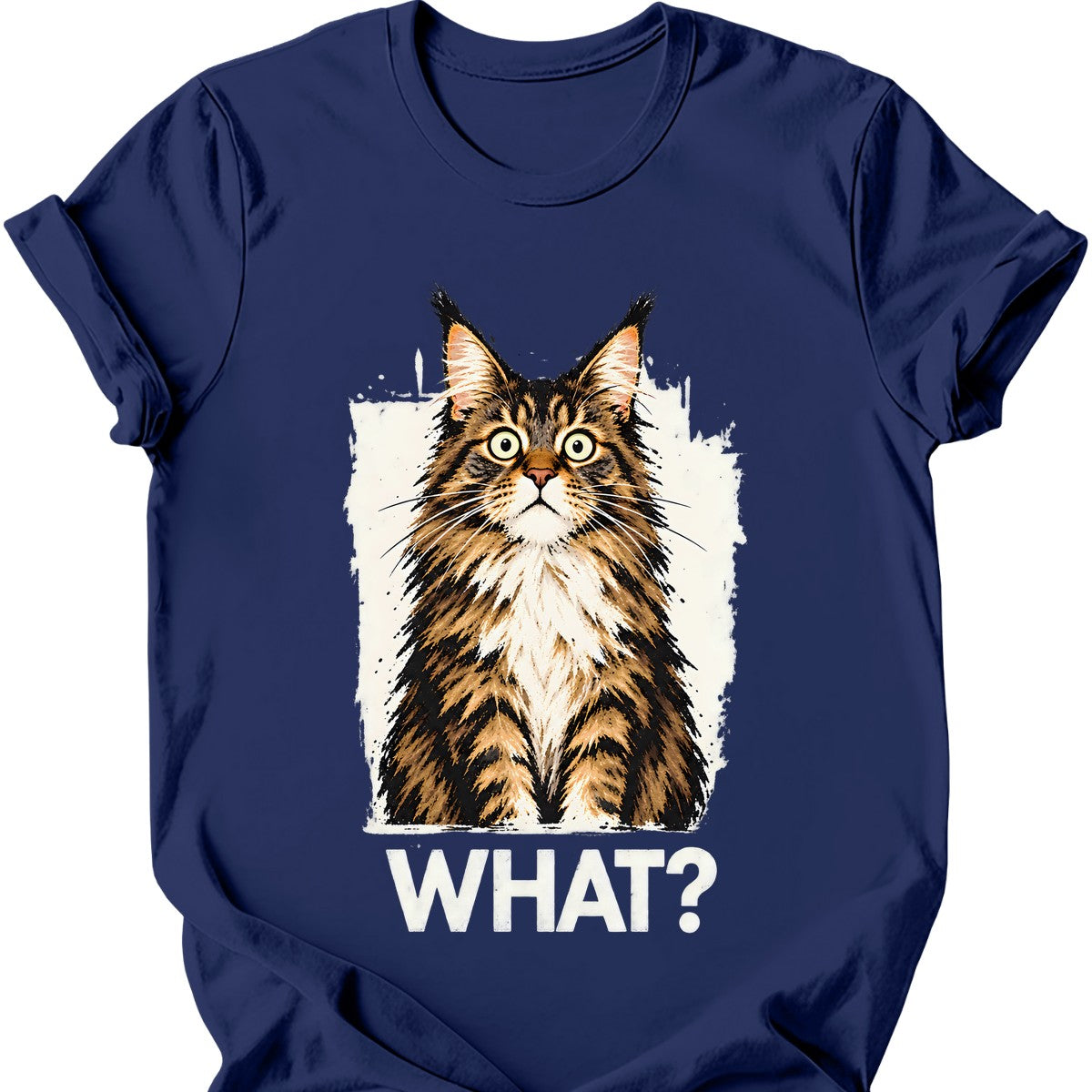 What? — Maine Coon T-Shirt — Navy