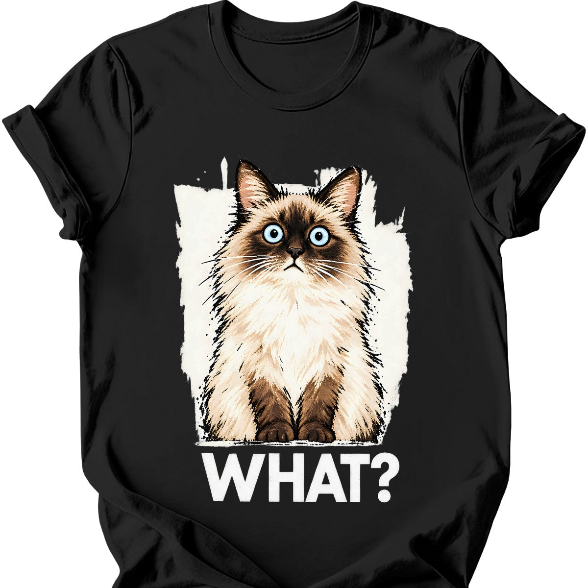 What? — Ragdoll Cat T-Shirt — Black