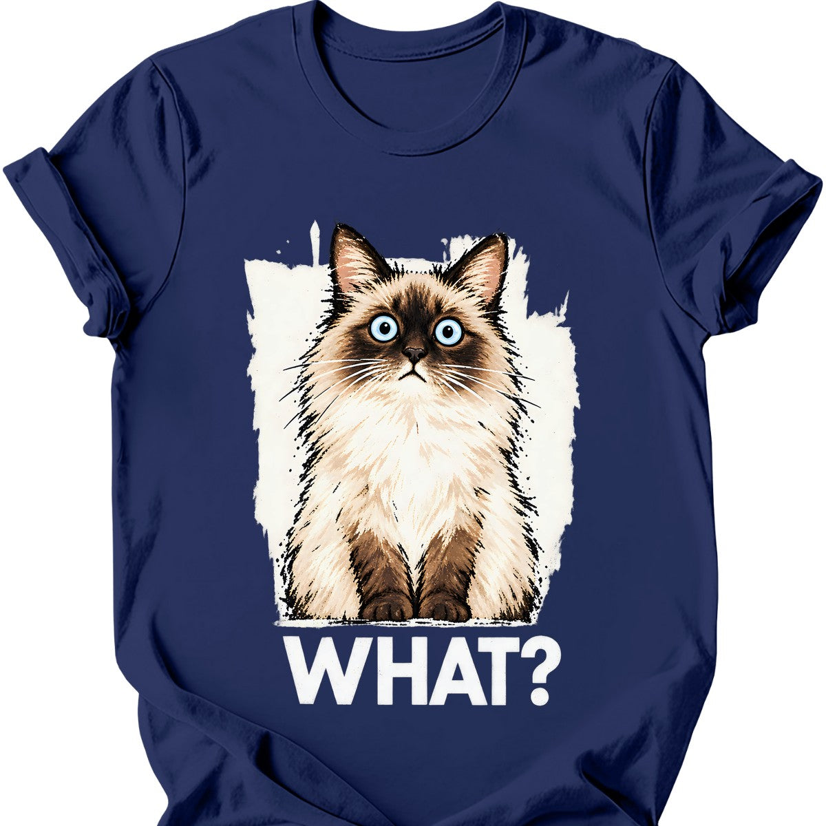 What? — Ragdoll Cat T-Shirt — Navy