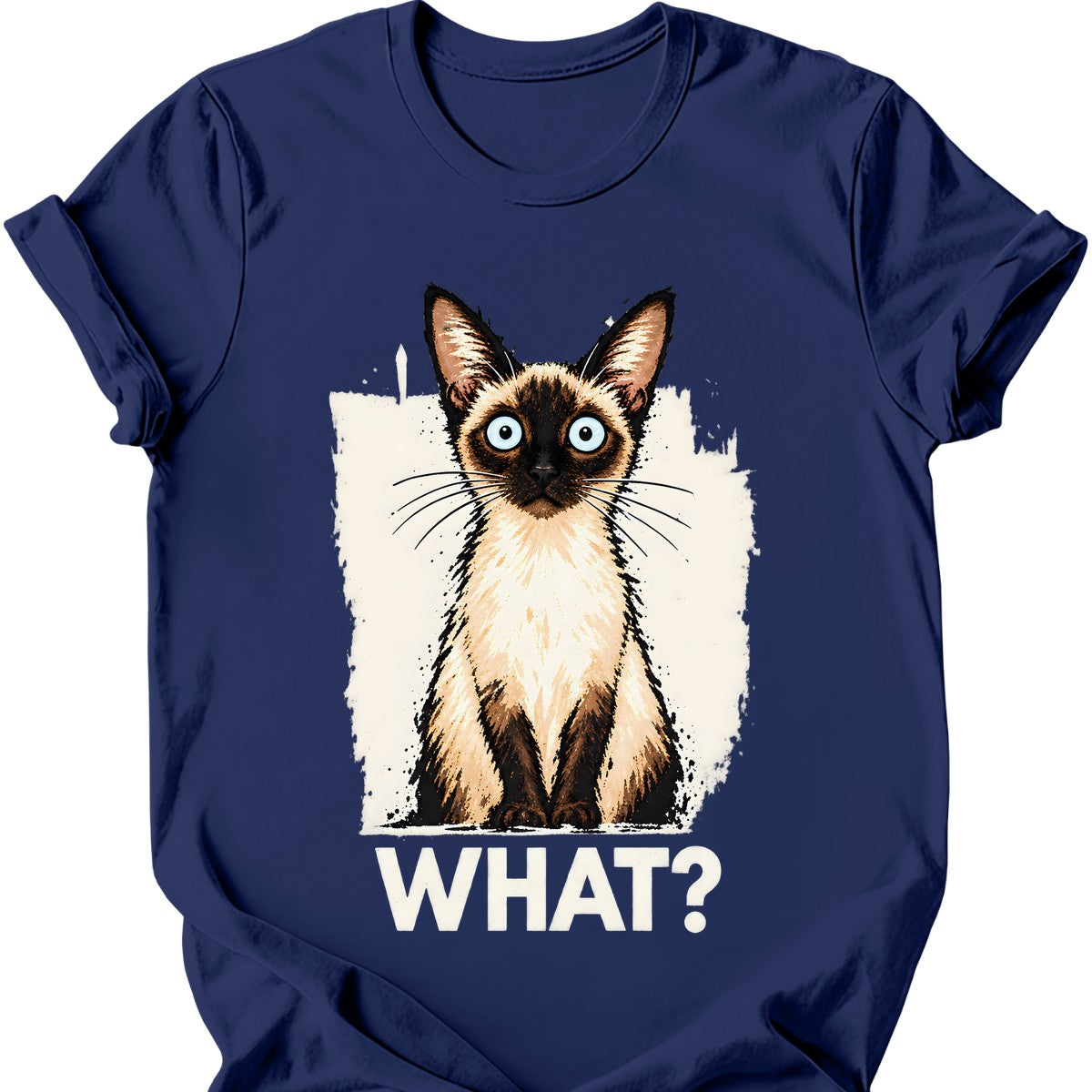 What? — Siamese Cat T-Shirt — Navy