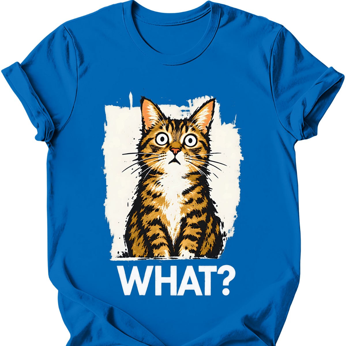 What? — Tabby Cat T-Shirt — Royal