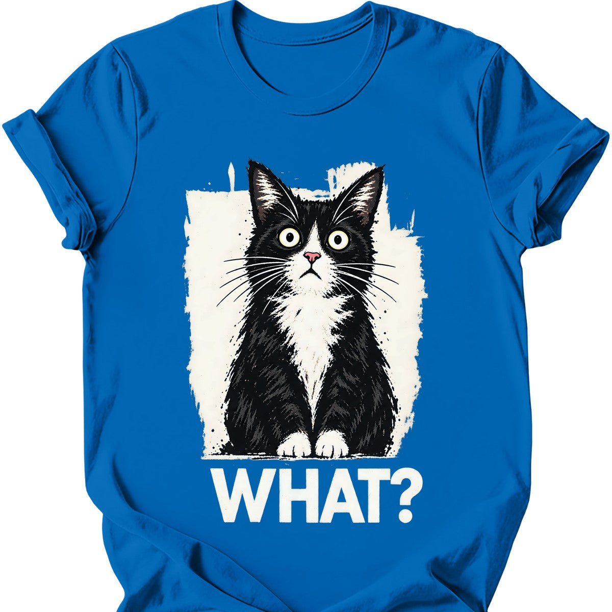 What? — Tuxedo Cat T-Shirt — Royal