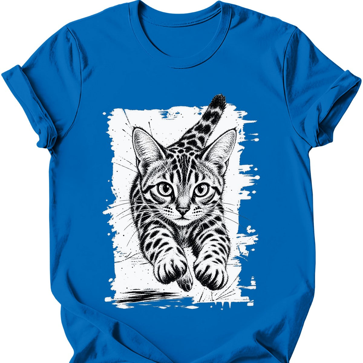Running Cat — Bengal Cat T-Shirt — Royal