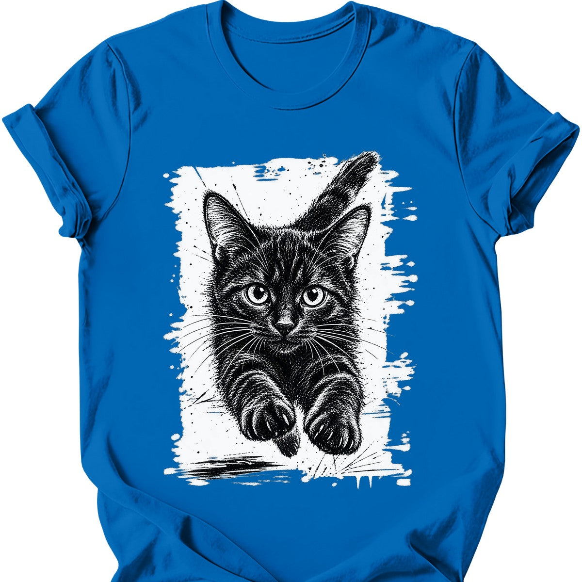 Running Cat — Black Cat T-Shirt — Royal