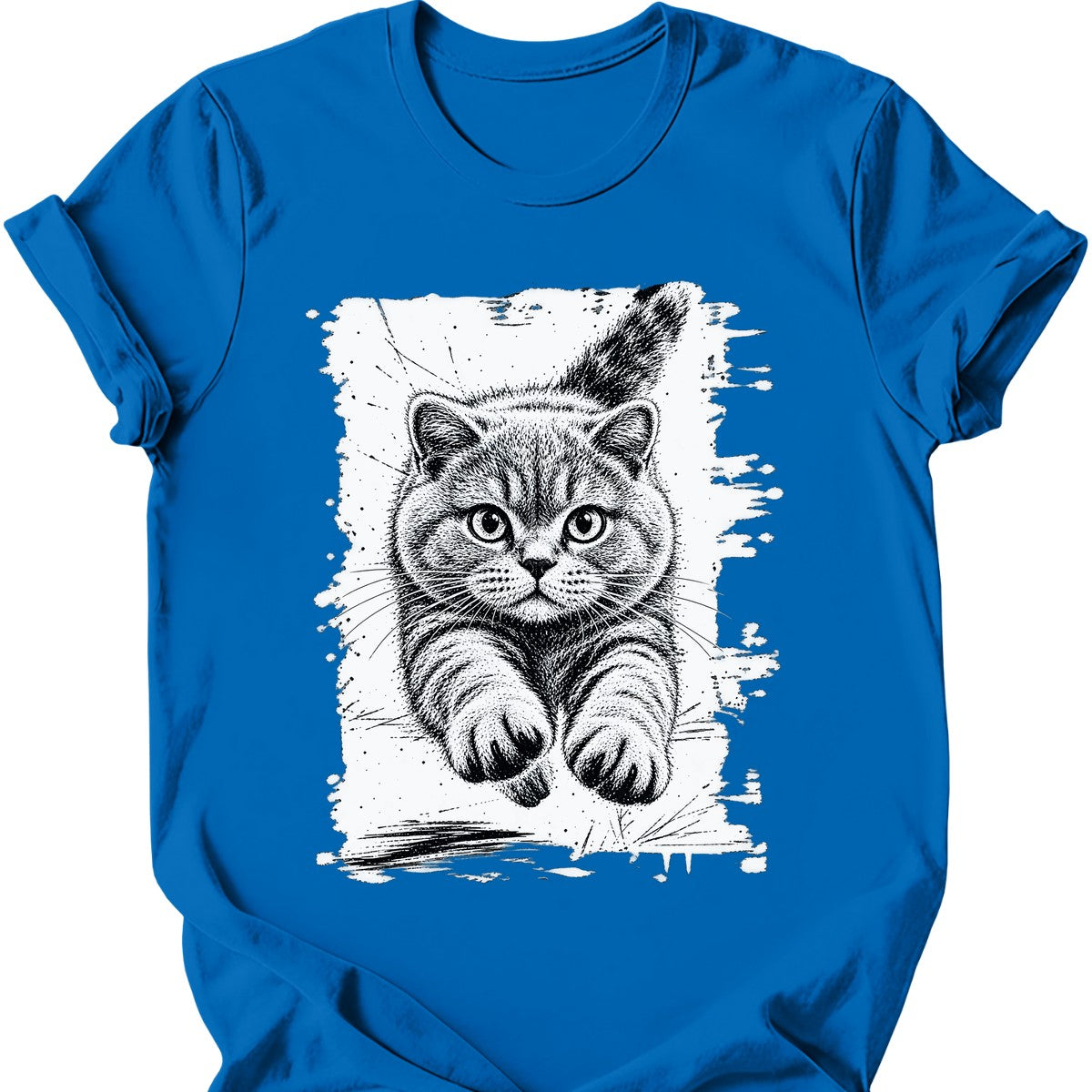 Running Cat — British Shorthair T-Shirt — Royal