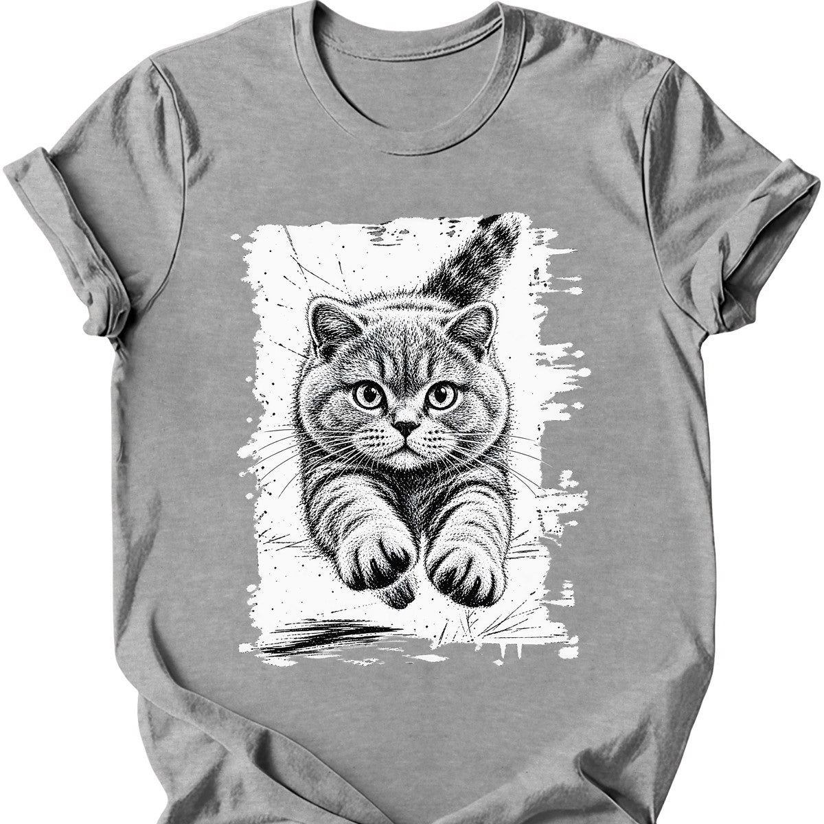 Running Cat — British Shorthair T-Shirt — Sport Grey