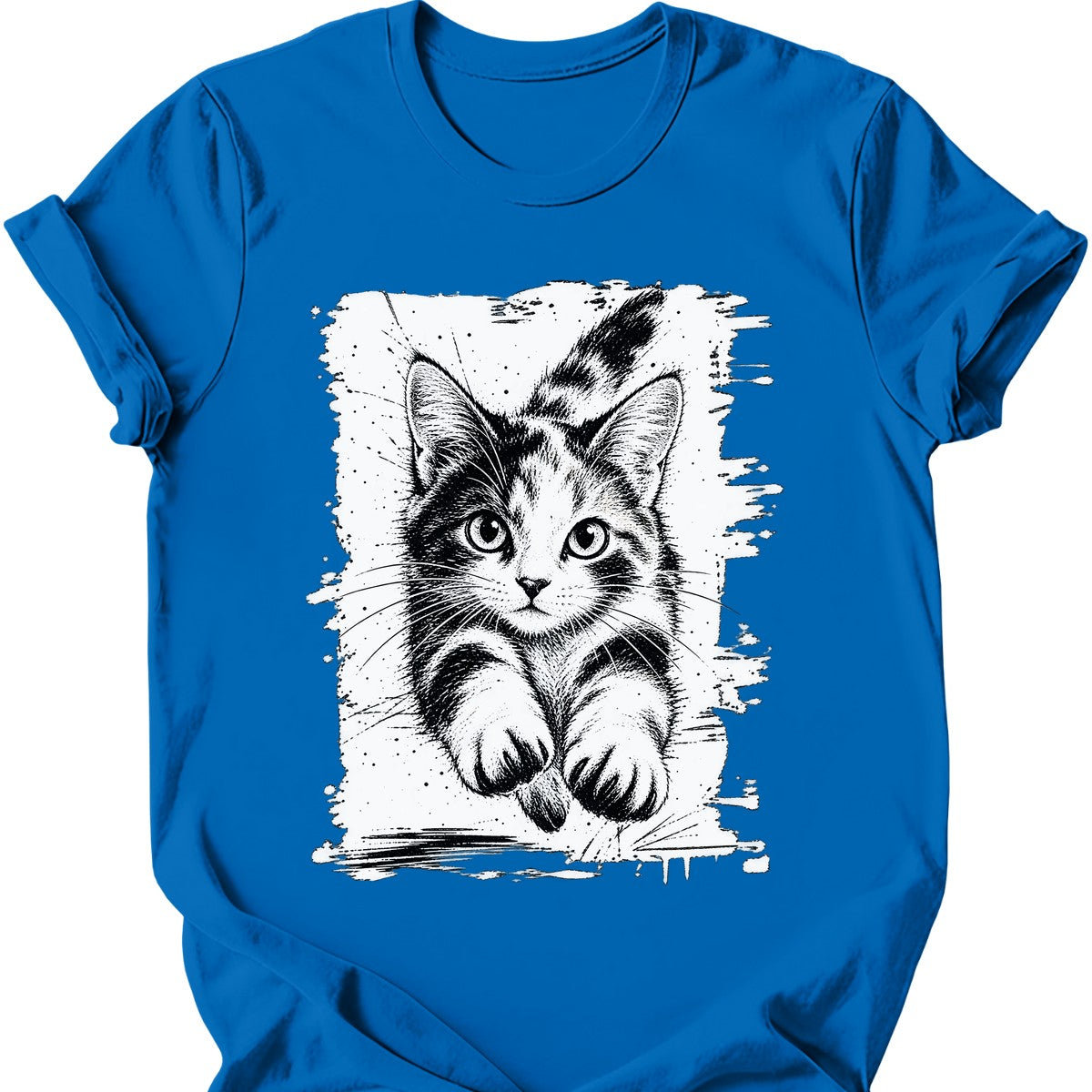 Running Cat — Calico Cat T-Shirt — Royal