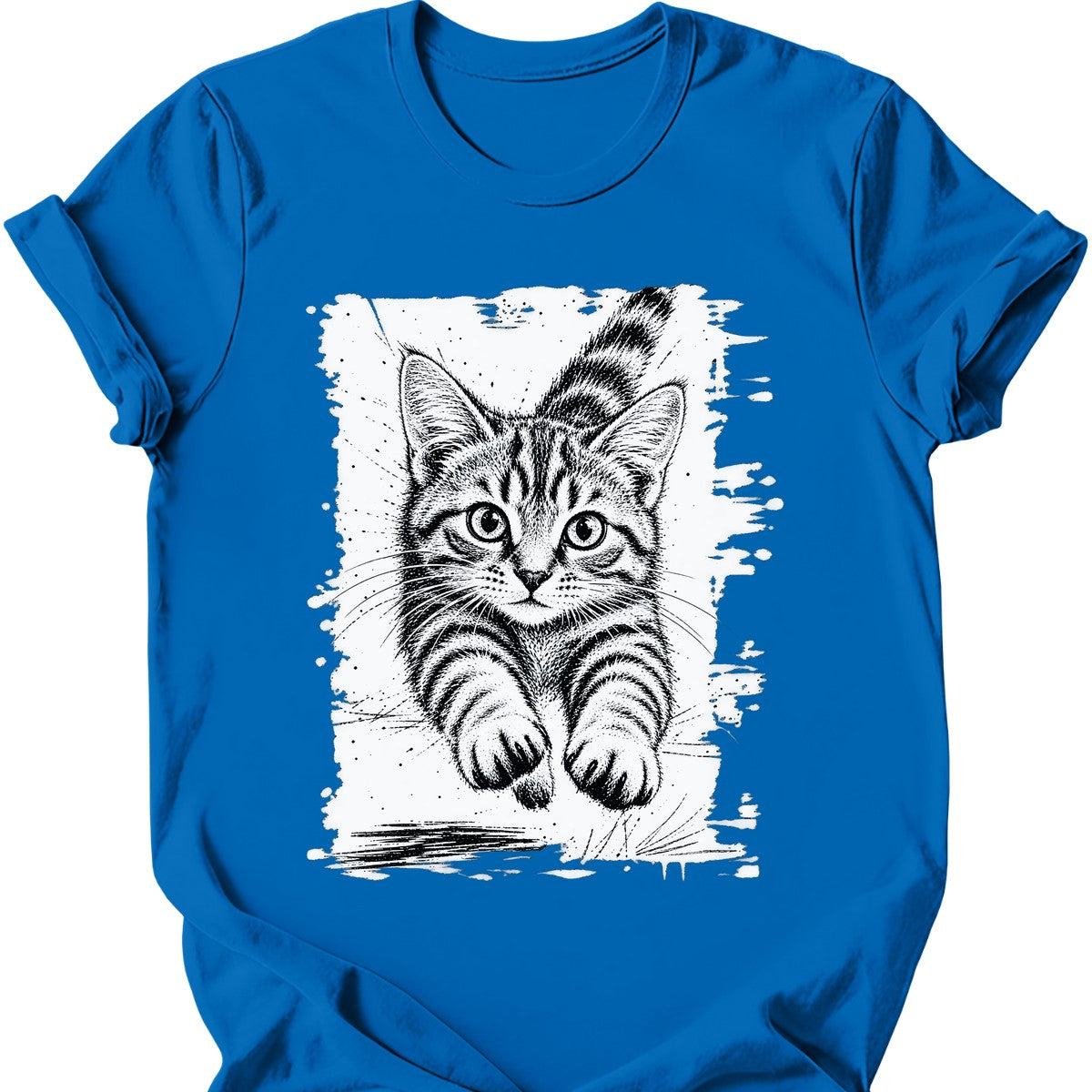 Running Cat — Ginger Tabby T-Shirt — Royal