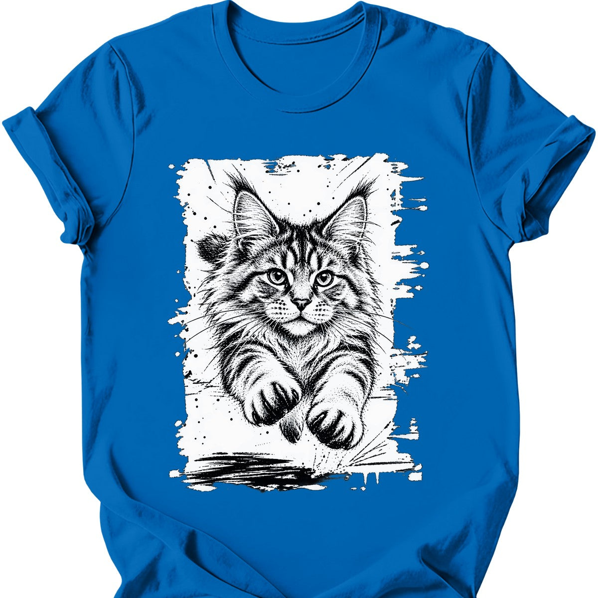 Running Cat — Maine Coon T-Shirt — Royal