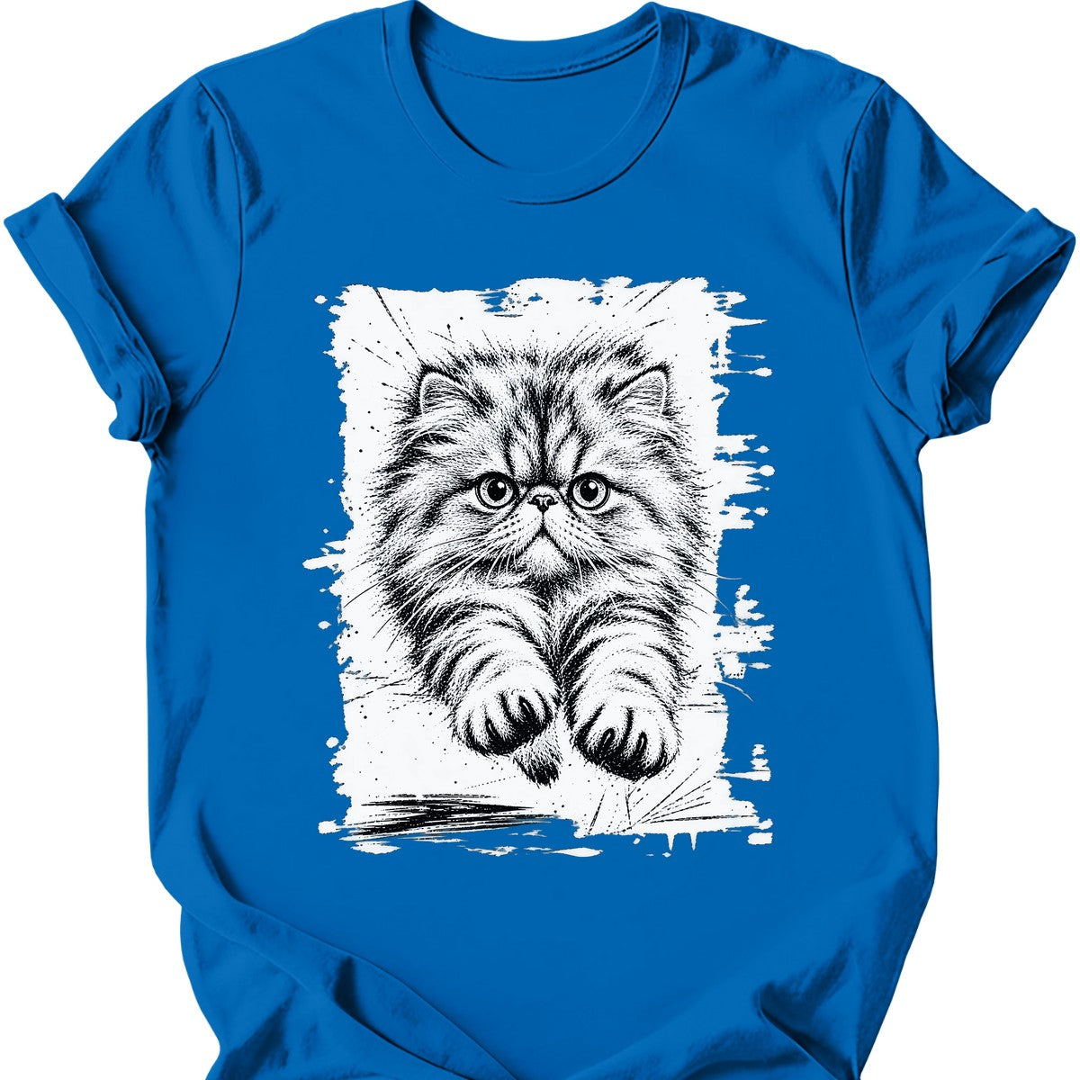 Running Cat — Persian Cat T-Shirt — Royal