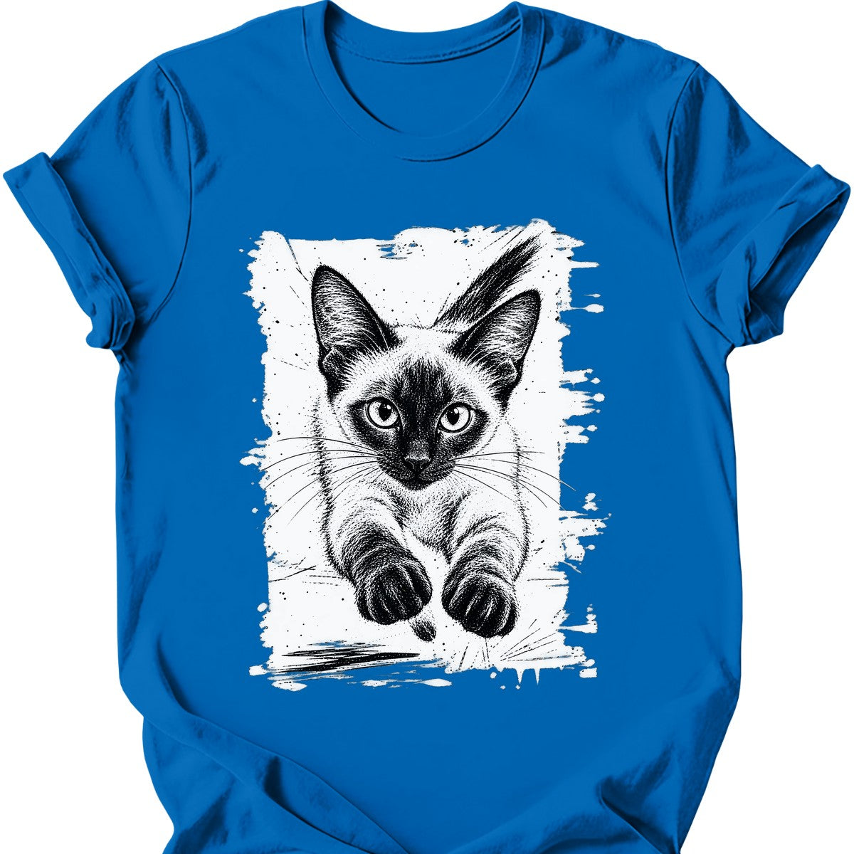 Running Cat — Siamese Cat T-Shirt — Royal