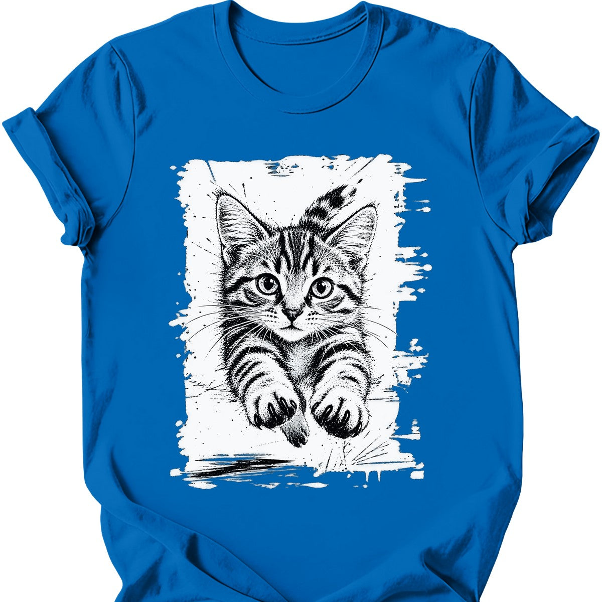 Running Cat — Tabby Cat T-Shirt — Royal