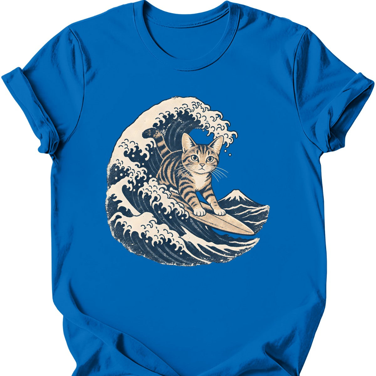 Great Wave Cat T-Shirt — Royal