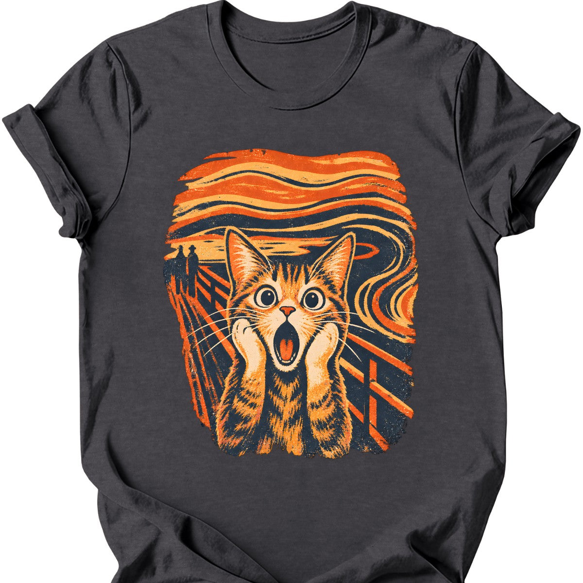 The Scream Cat T-Shirt — Dark Heather