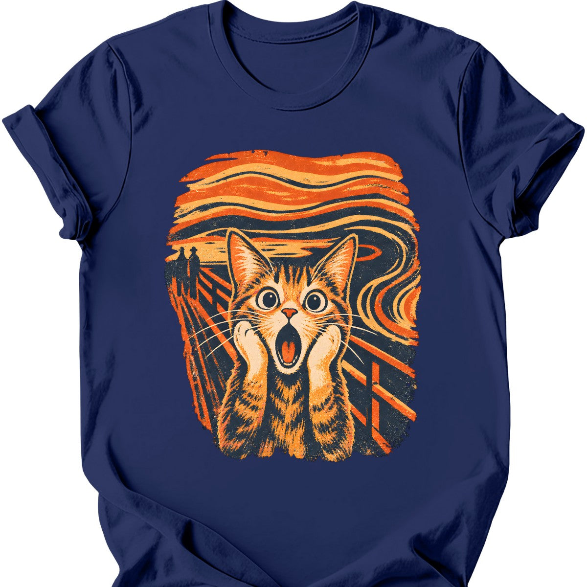 The Scream Cat T-Shirt — Navy