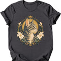 Art Nouveau Cat T-Shirt — Dark Heather