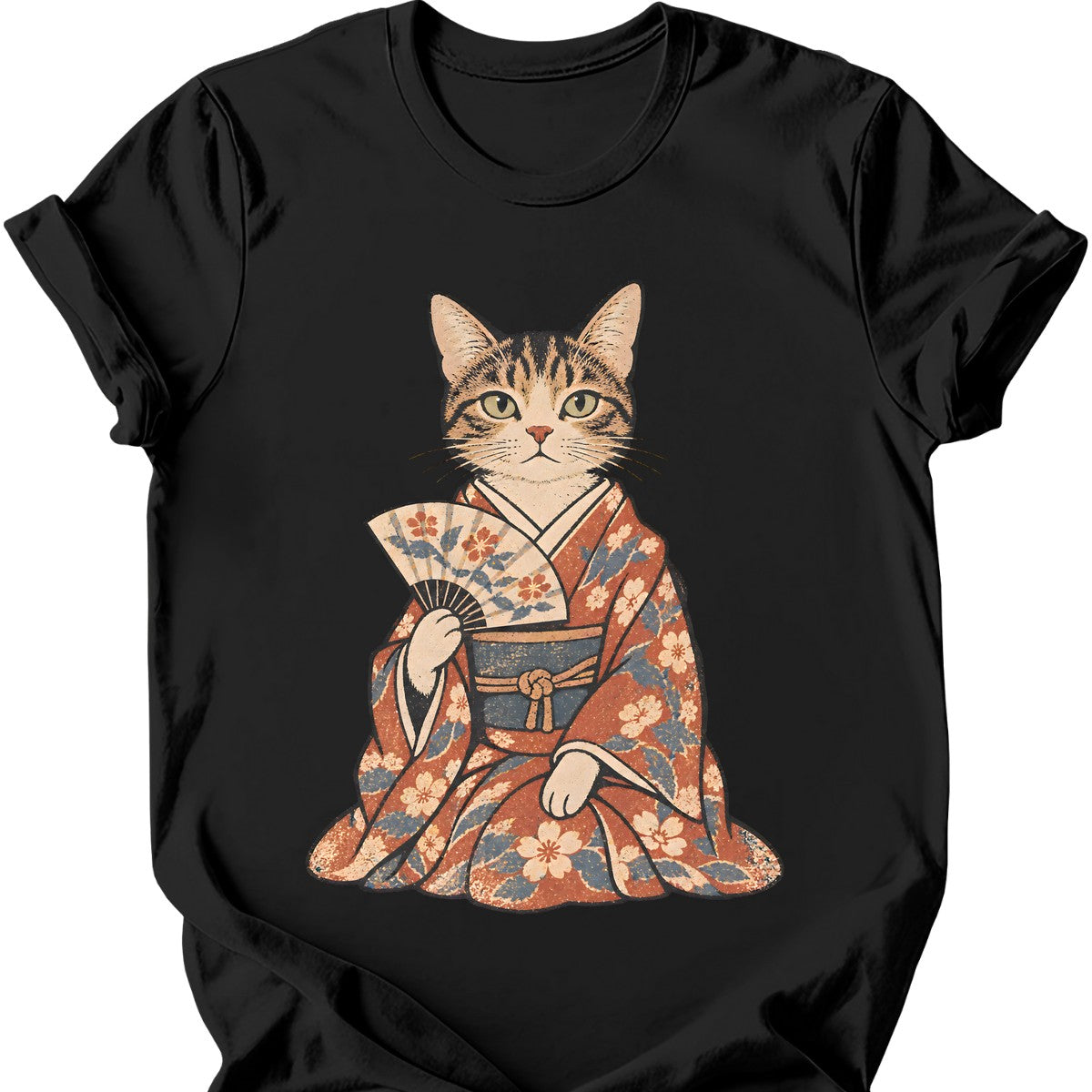 Kimono Cat T-Shirt — Black