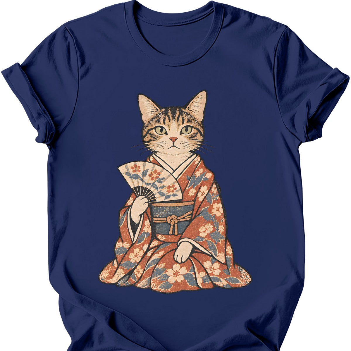 Kimono Cat T-Shirt — Navy
