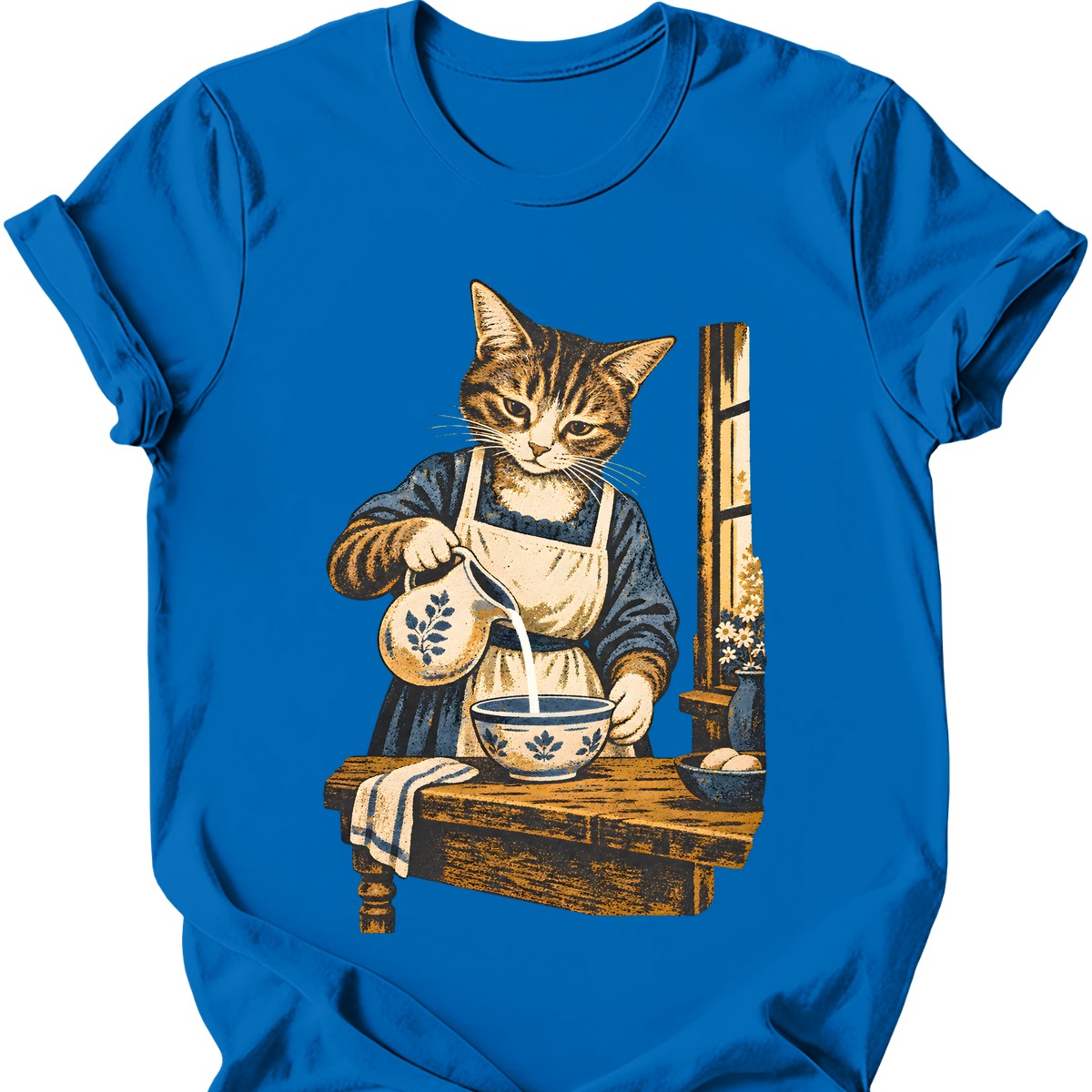 Milkmaid Cat T-Shirt — Royal
