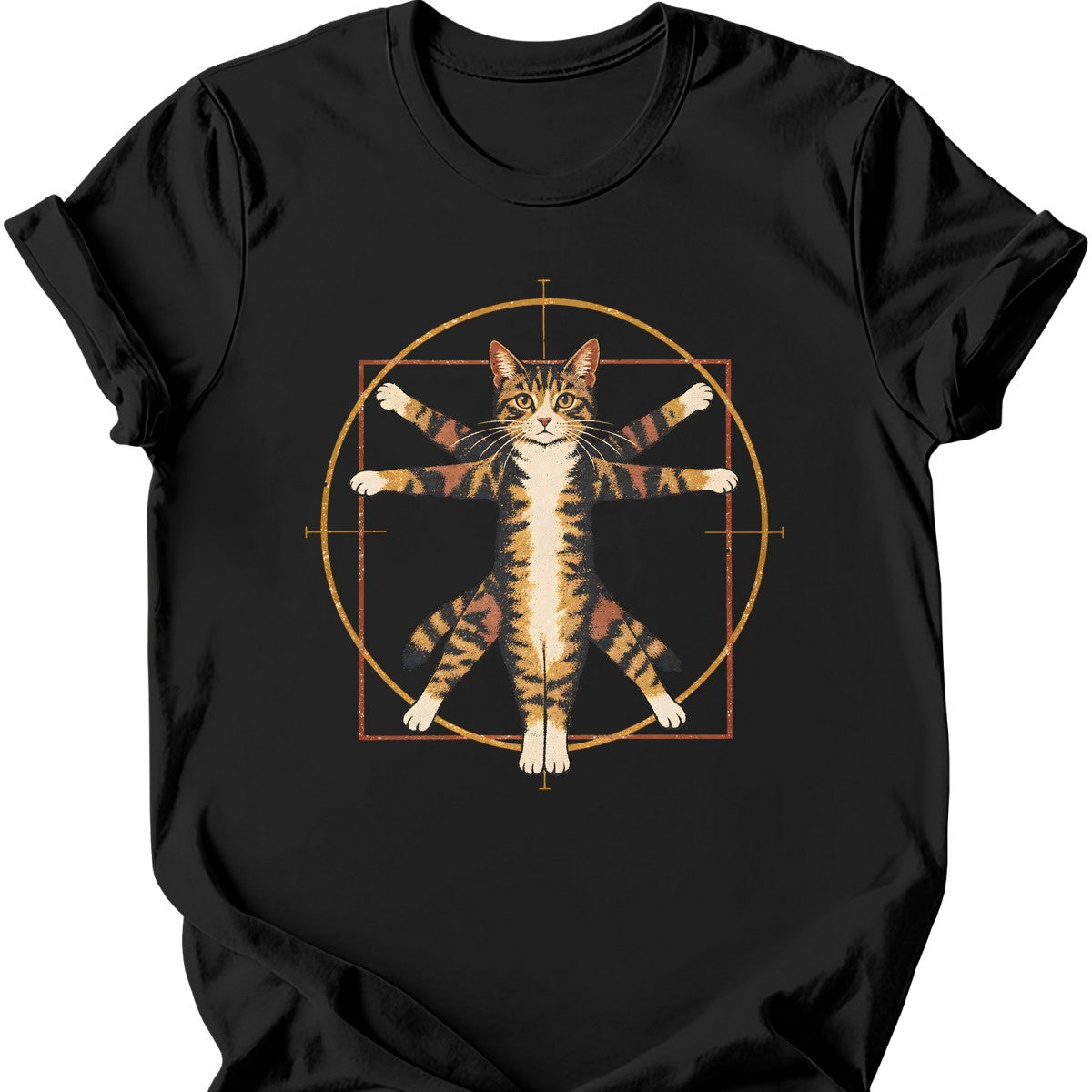 Vitruvian Cat T-Shirt — Black