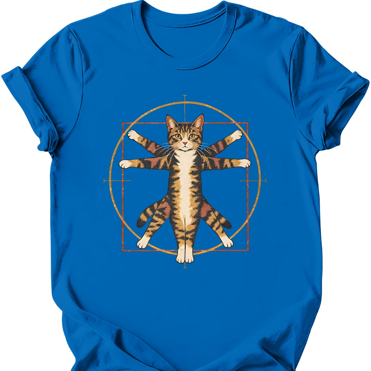 Vitruvian Cat T-Shirt — Royal